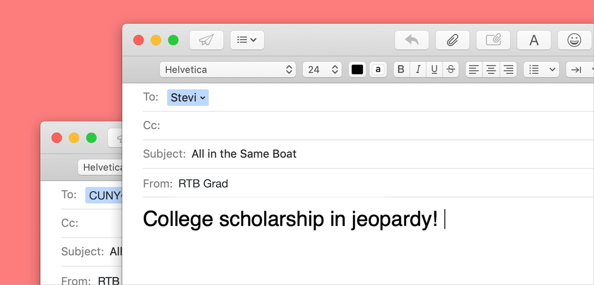 all in the same boat - college scholarship in jeopardy